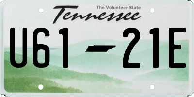 TN license plate U6121E