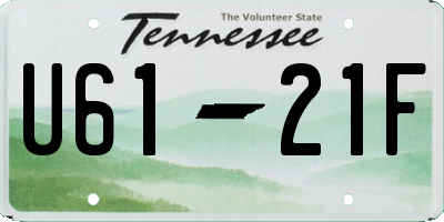 TN license plate U6121F
