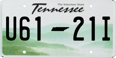 TN license plate U6121I