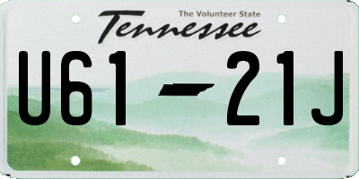TN license plate U6121J