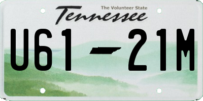TN license plate U6121M