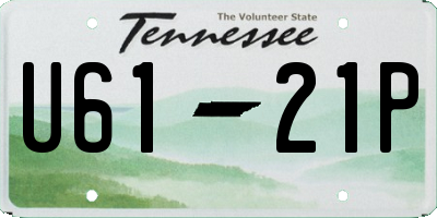 TN license plate U6121P