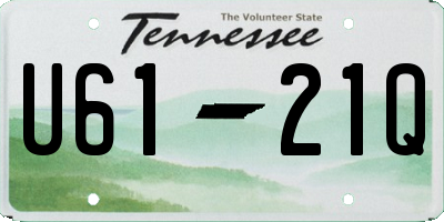 TN license plate U6121Q