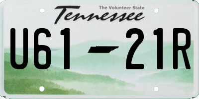 TN license plate U6121R