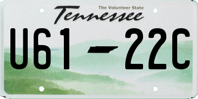 TN license plate U6122C