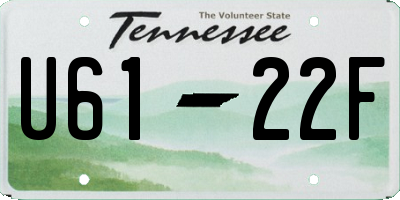 TN license plate U6122F