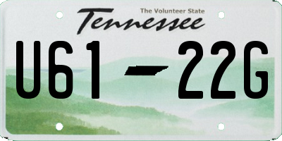 TN license plate U6122G