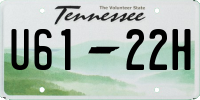 TN license plate U6122H
