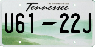 TN license plate U6122J