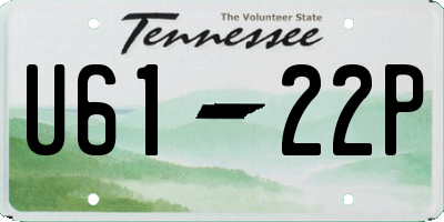 TN license plate U6122P