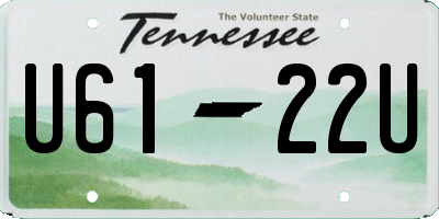 TN license plate U6122U