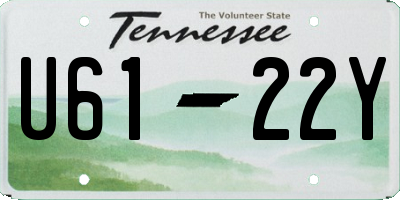 TN license plate U6122Y