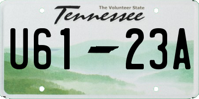 TN license plate U6123A