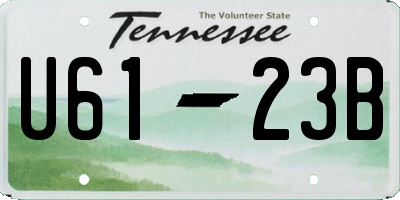 TN license plate U6123B