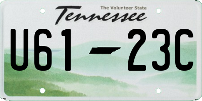 TN license plate U6123C