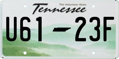 TN license plate U6123F