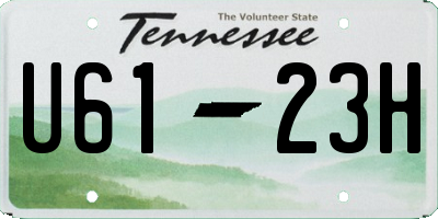 TN license plate U6123H