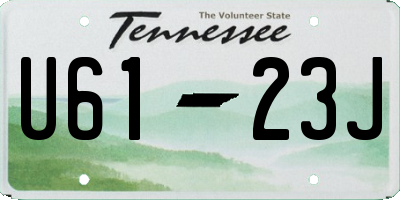 TN license plate U6123J