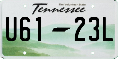 TN license plate U6123L