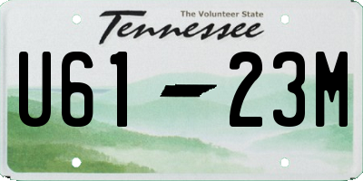TN license plate U6123M