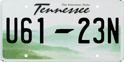 TN license plate U6123N