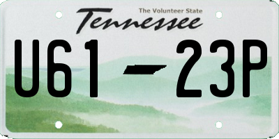 TN license plate U6123P