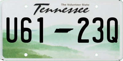 TN license plate U6123Q