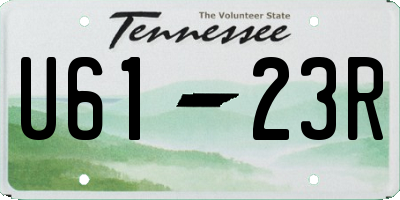 TN license plate U6123R