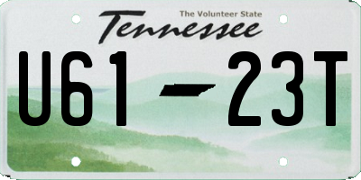 TN license plate U6123T
