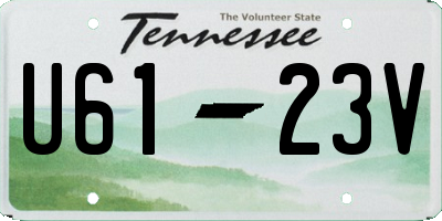TN license plate U6123V