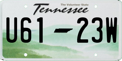 TN license plate U6123W