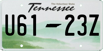 TN license plate U6123Z
