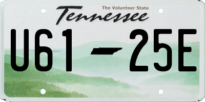 TN license plate U6125E