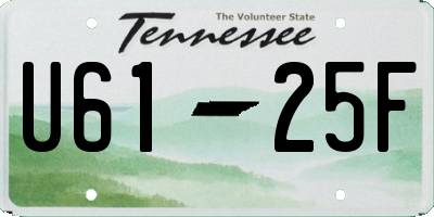 TN license plate U6125F