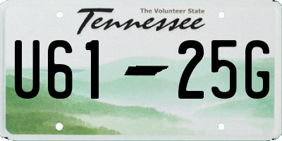 TN license plate U6125G