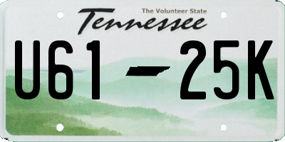 TN license plate U6125K