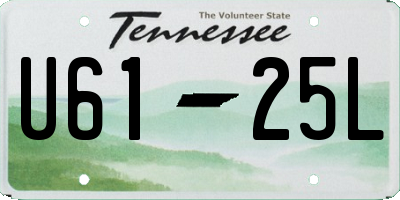 TN license plate U6125L