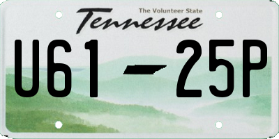 TN license plate U6125P