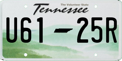 TN license plate U6125R