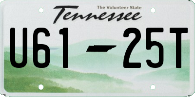 TN license plate U6125T