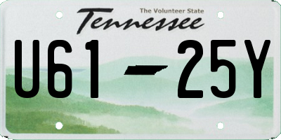 TN license plate U6125Y