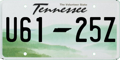 TN license plate U6125Z