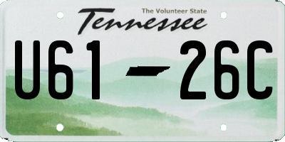 TN license plate U6126C
