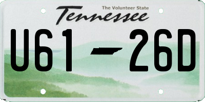 TN license plate U6126D