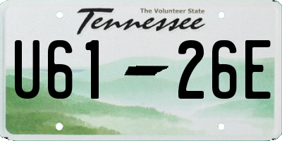 TN license plate U6126E