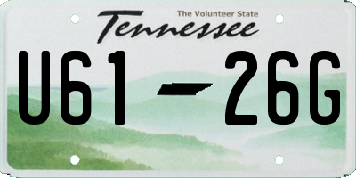 TN license plate U6126G