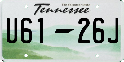 TN license plate U6126J