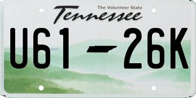 TN license plate U6126K