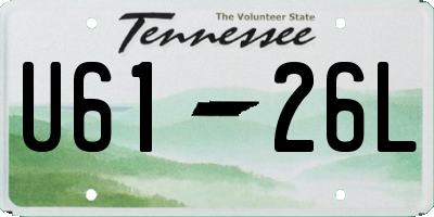 TN license plate U6126L