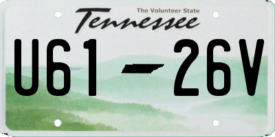 TN license plate U6126V